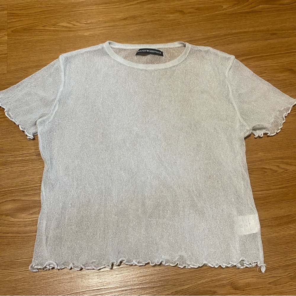 Brandy see-through top, ruffles all around